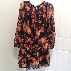 Floral tiered twirl dress